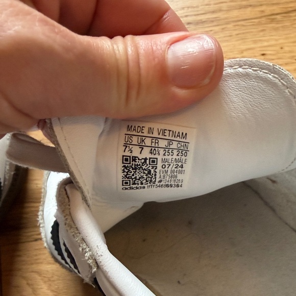 adidas White Leather samba with Black white and tan size 9 - Picture 6 of 6